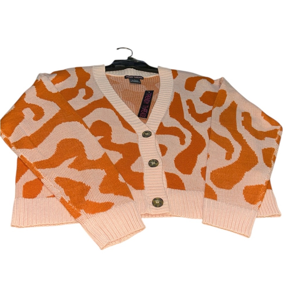 Orange and preachCardigan